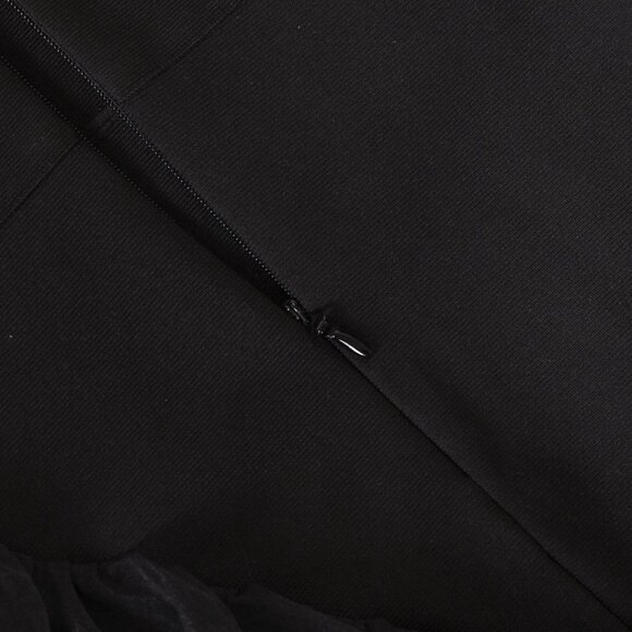 Black Halter Ruffle Sequin Gown - Asymmetrical Maxi Dress! - Picture 14 of 16